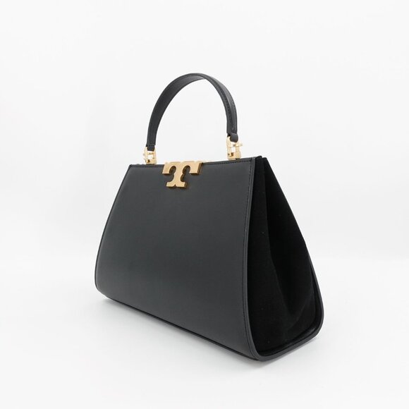 Tory Burch Women's Eleanor Leather Suede Satchel Handbag Black OS - Picture 4 of 12